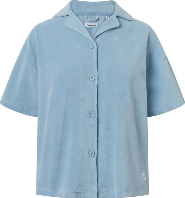 Knowledge Cotton Apparel Women's Woven Terry Short Sleeve Shirt Airy Blue Knowledge Cotton Apparel