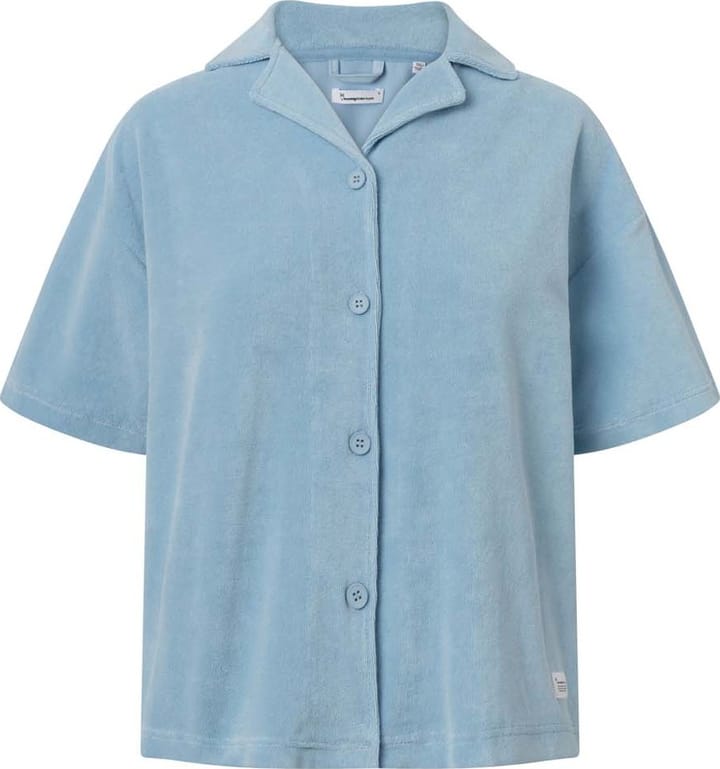 Knowledge Cotton Apparel Women's Woven Terry Short Sleeve Shirt Airy Blue Knowledge Cotton Apparel