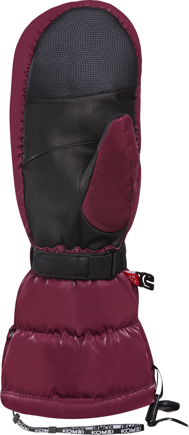 Women's Snazzy Ethical Goose Down Mittens Rosewood Red Kombi