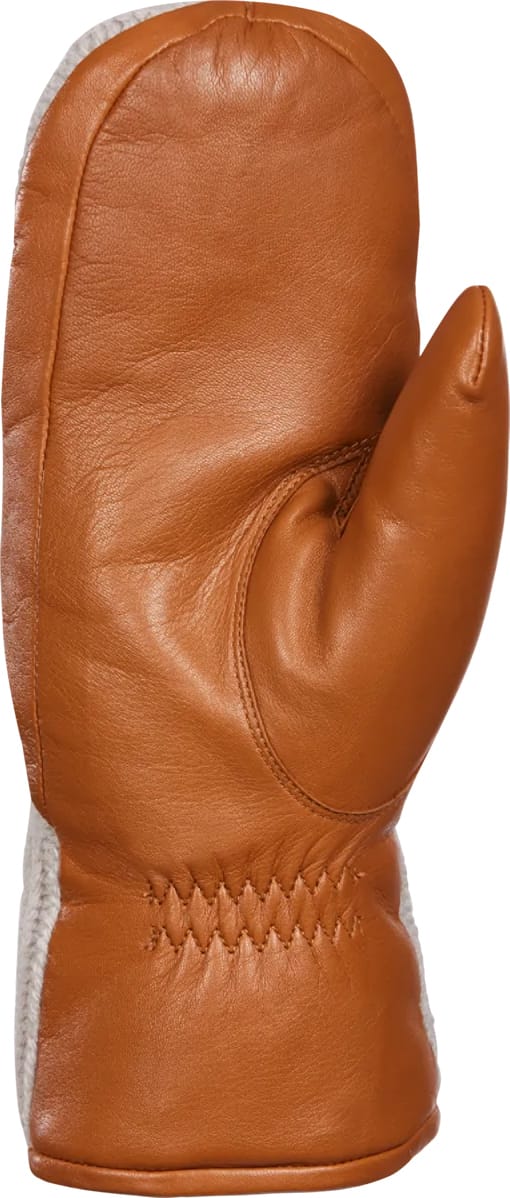 Women's Ariana Leather and Knit Mittens Moonstone Kombi