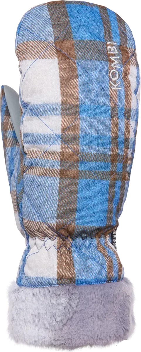Kombi Women's Canadienne Mittens Silky Blue Tartan Kombi