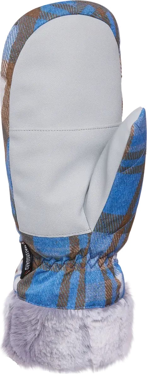 Kombi Women's Canadienne Mittens Silky Blue Tartan Kombi