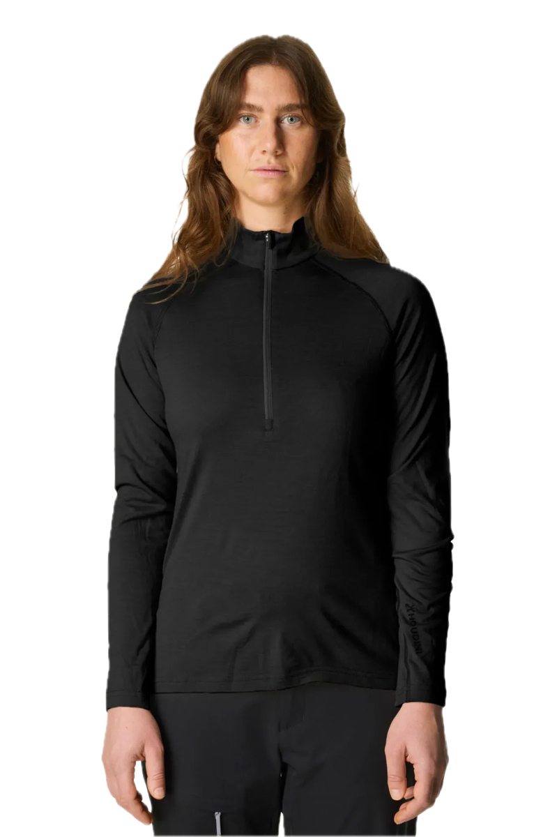 Houdini Women`s Puremerino Half Zip True Black