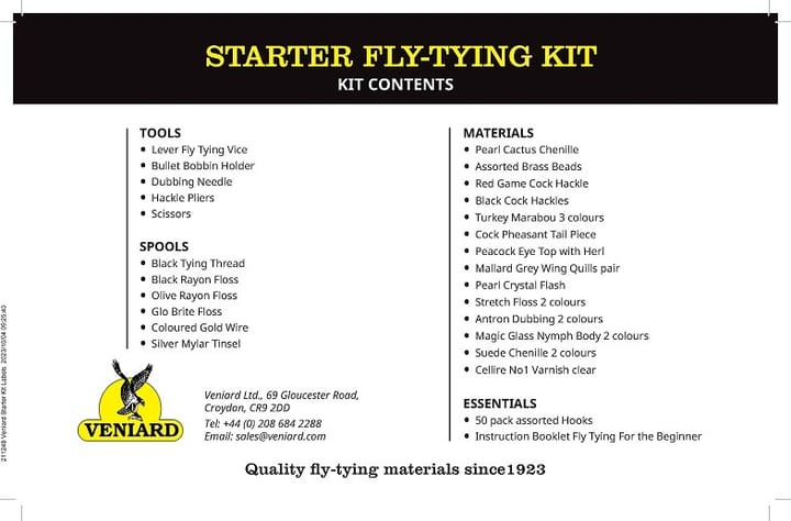 Veniard Starter Fly Tying Kit Fluebindesett Med Alt Det Nødvendige Veniard Veniard Starter Fly Tying Kit Fluebindesett Med Alt Det Nødvendige Veniard