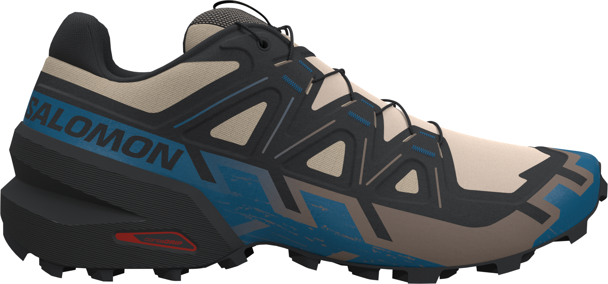 Salomon Men's Speedcross 6 Oxford Tan / Black / Mykonos Blue