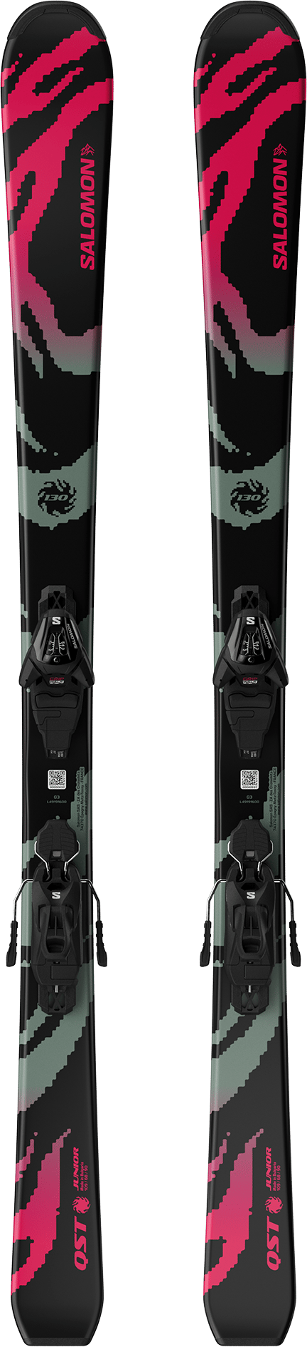 Salomon Junior´s Qst Black M + L6  Black/neon Punch/iceberg Green Salomon