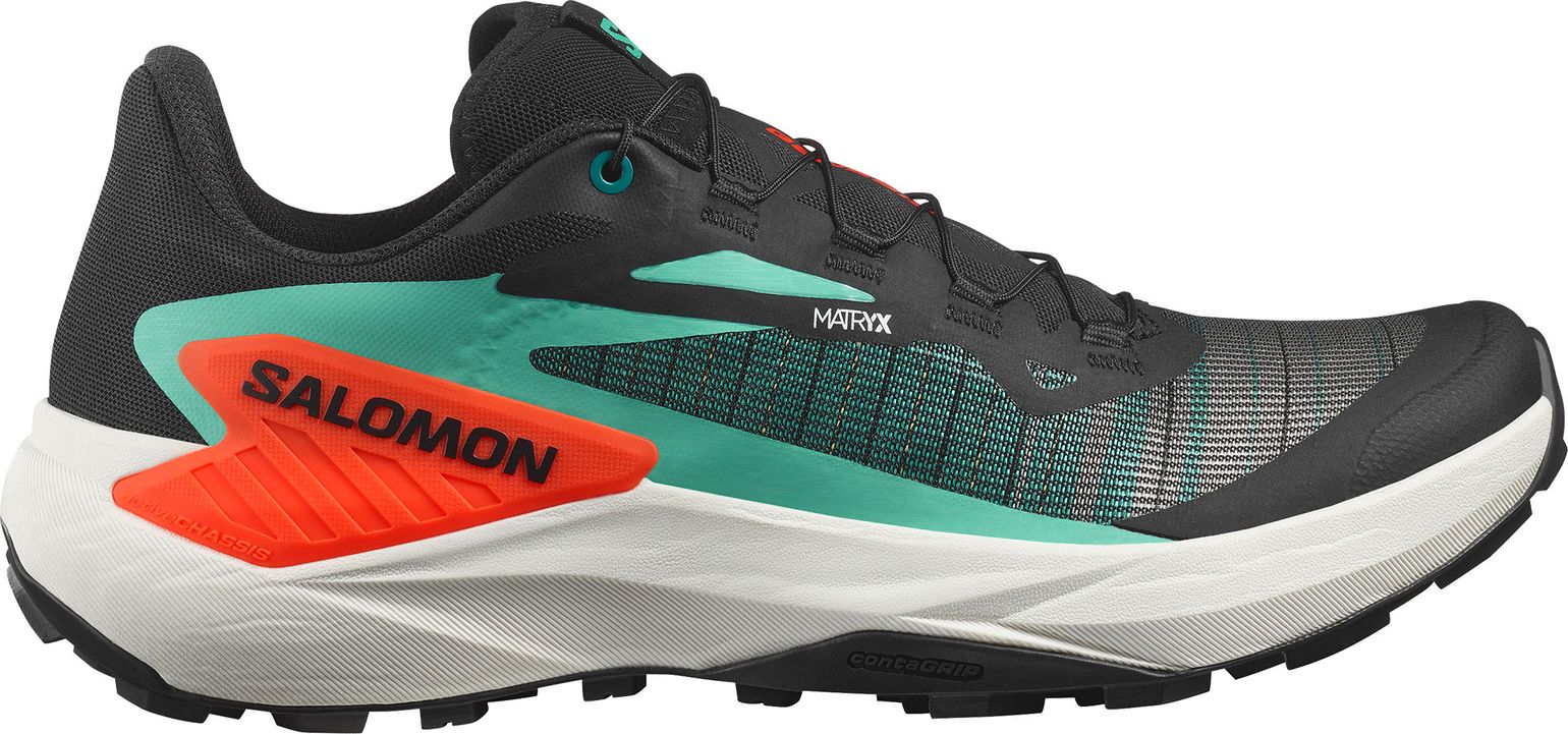 Salomon Men's Genesis Black / Electric Green / Cherry Tomato