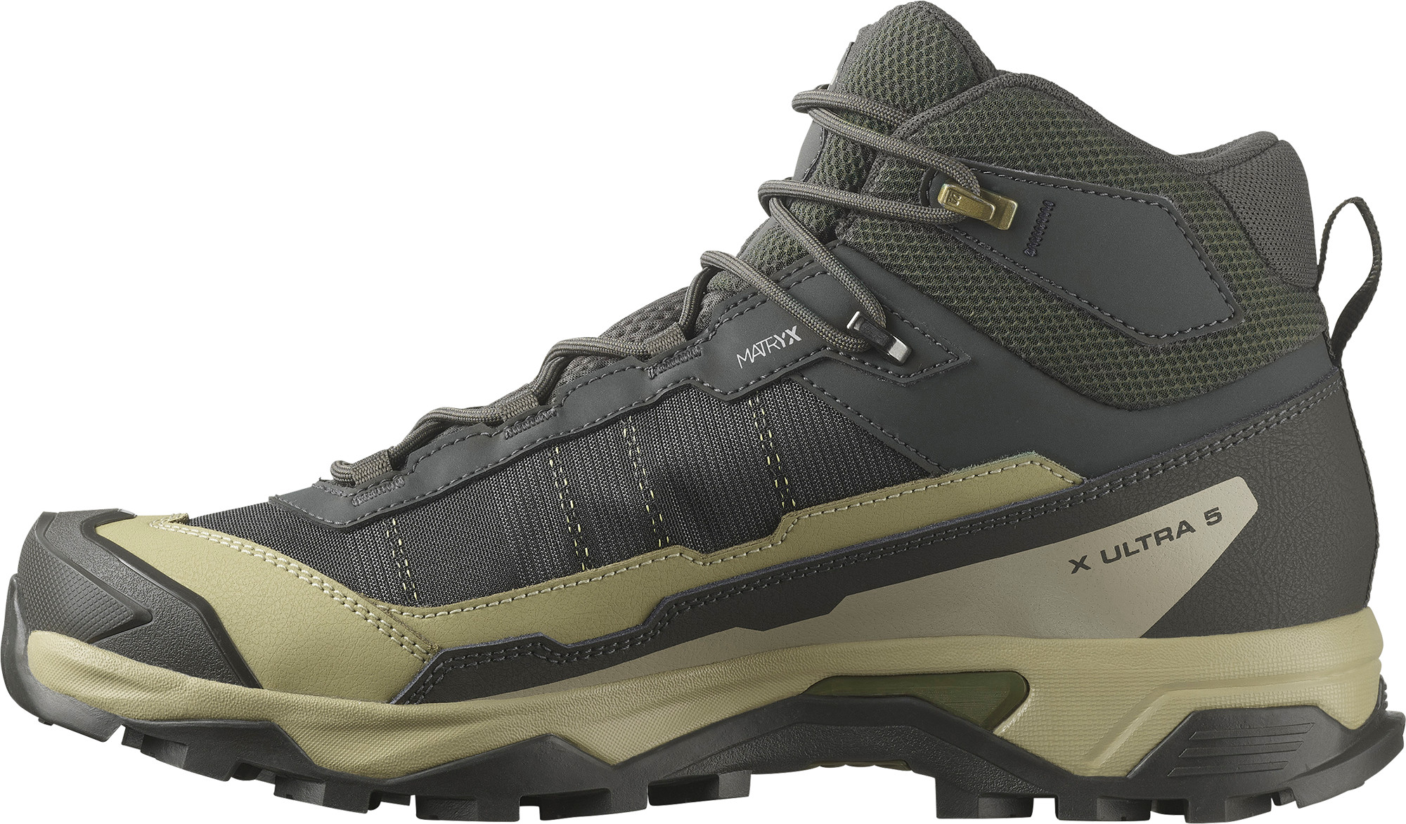 Salomon Men's X Ultra 5 Mid GORE-TEX Peat/gray Green/blue Nights