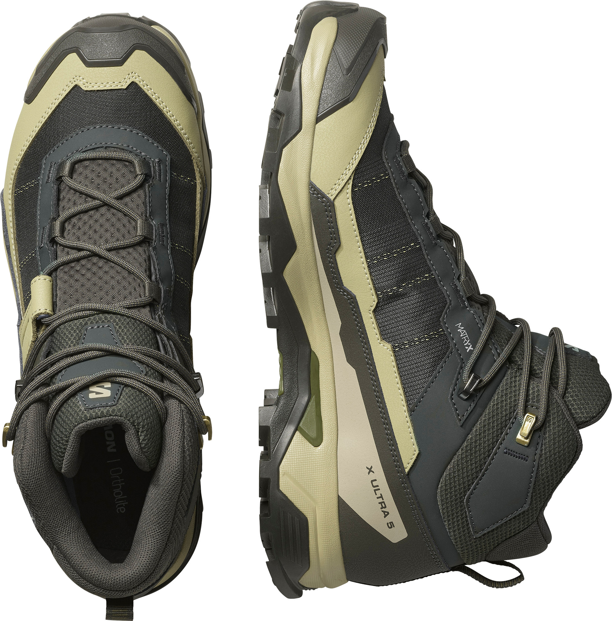 Salomon Men's X Ultra 5 Mid GORE-TEX Peat/gray Green/blue Nights
