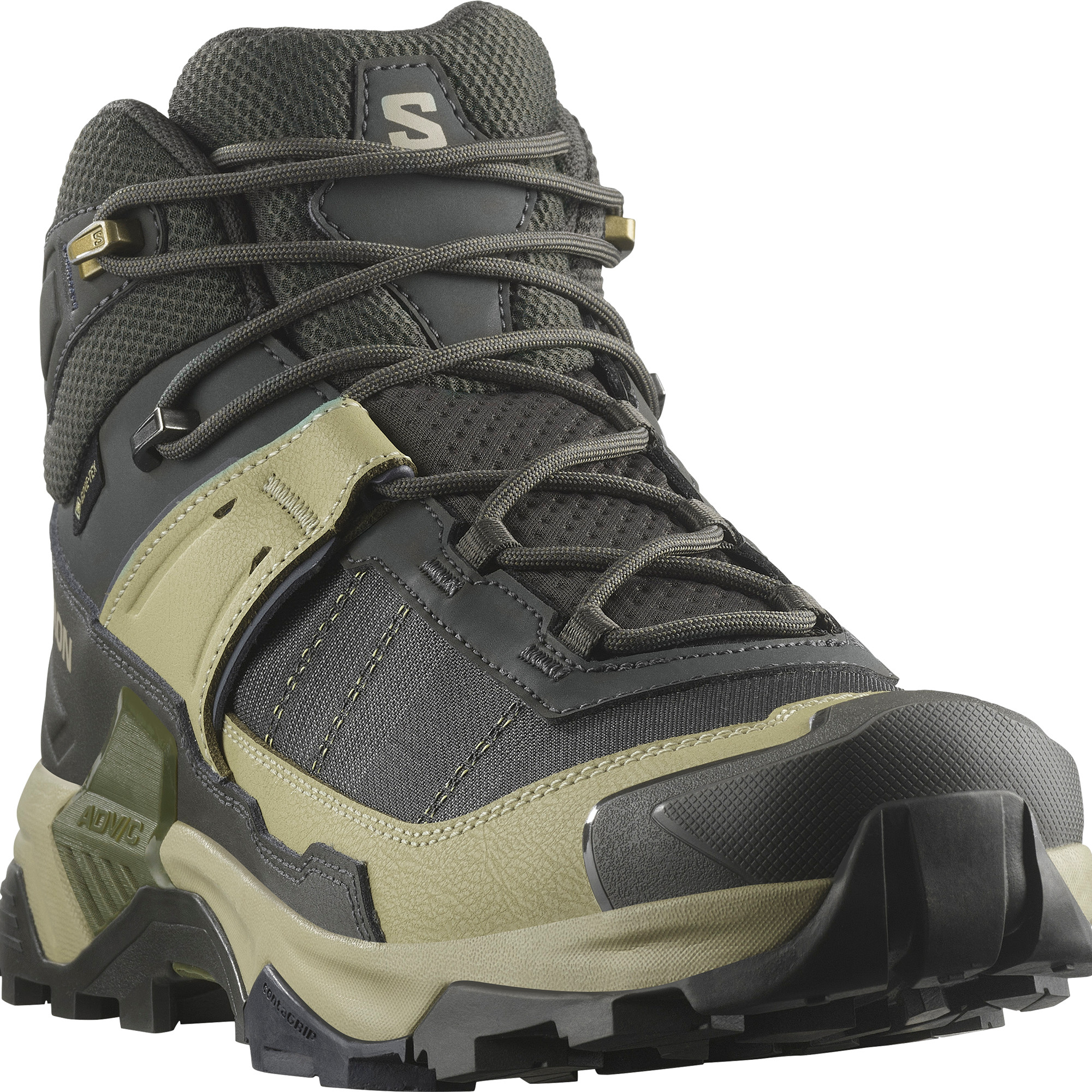 Salomon Men's X Ultra 5 Mid GORE-TEX Peat/gray Green/blue Nights