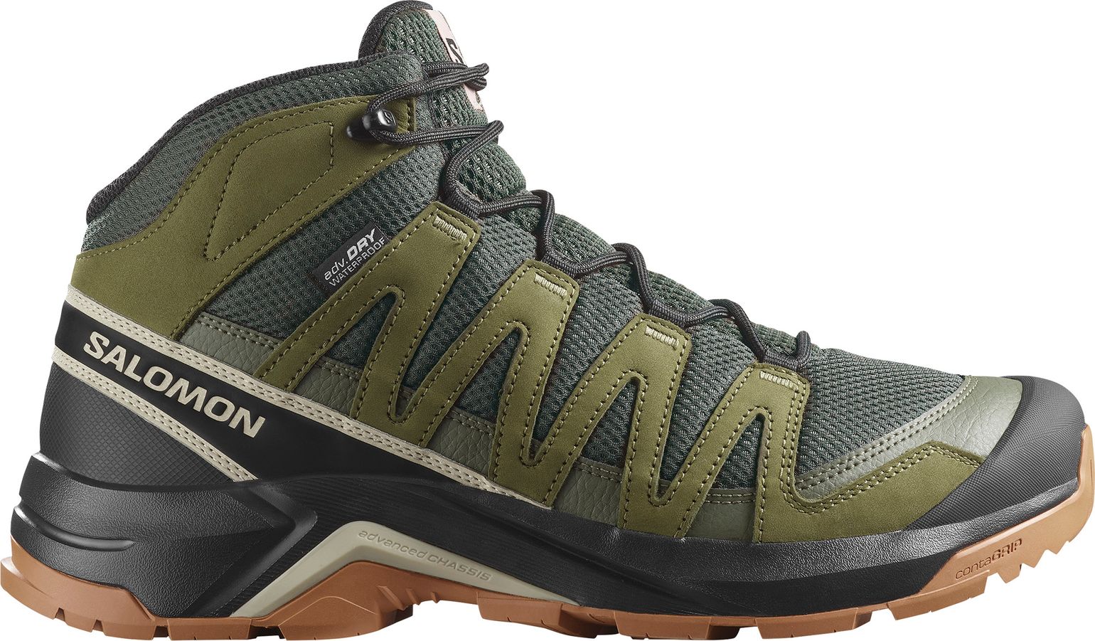 Salomon Men's X-Adventure Recon Mid GORE-TEX Peat/martini Olive/oxford Tan