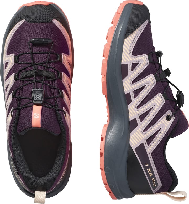 Salomon Kids' XA Pro V8 Waterproof Plum Kitten / Turbulence / Fusion Coral Salomon
