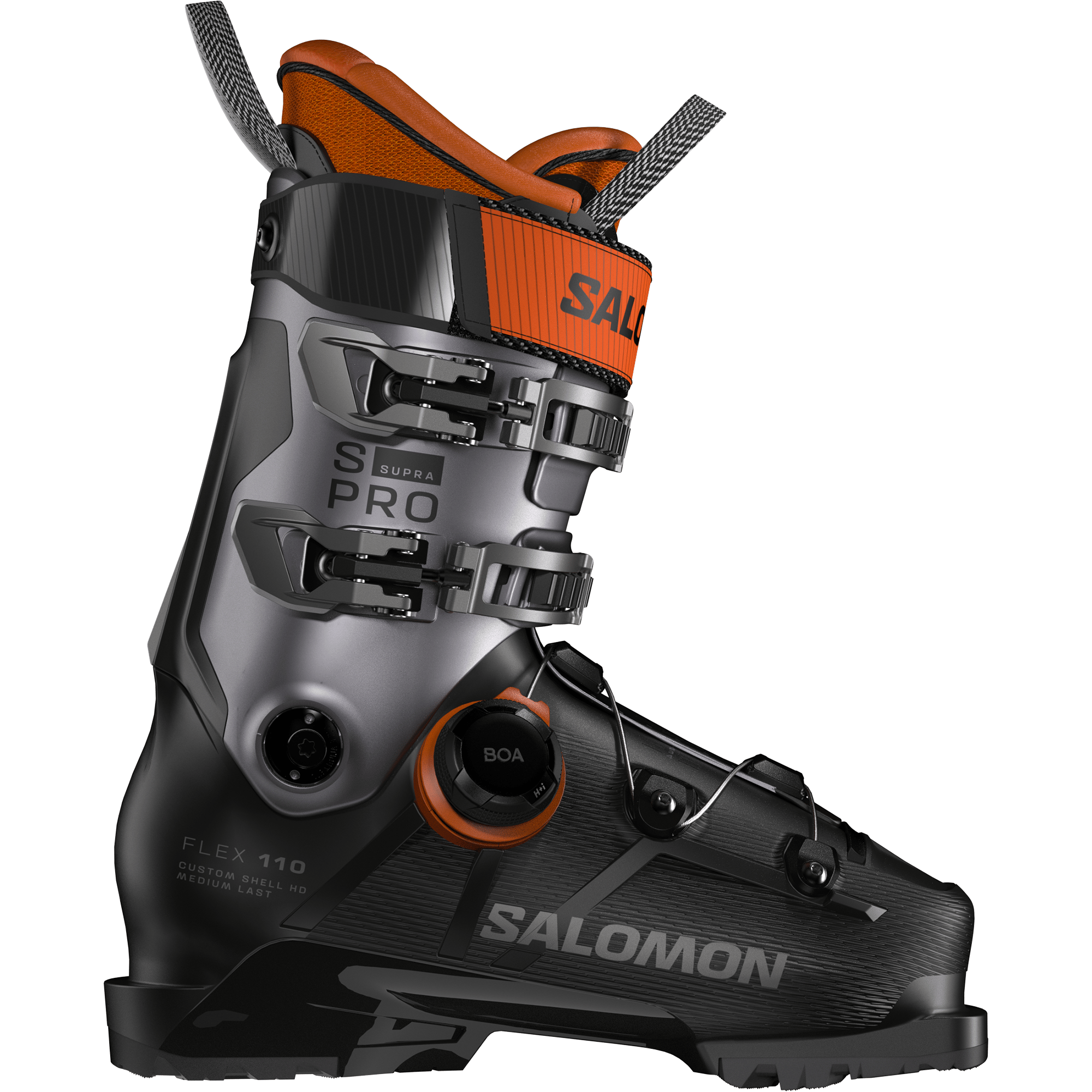 Salomon Men's S/Pro Supra BOA 110 Black/Beluga Met./Orange Tiger