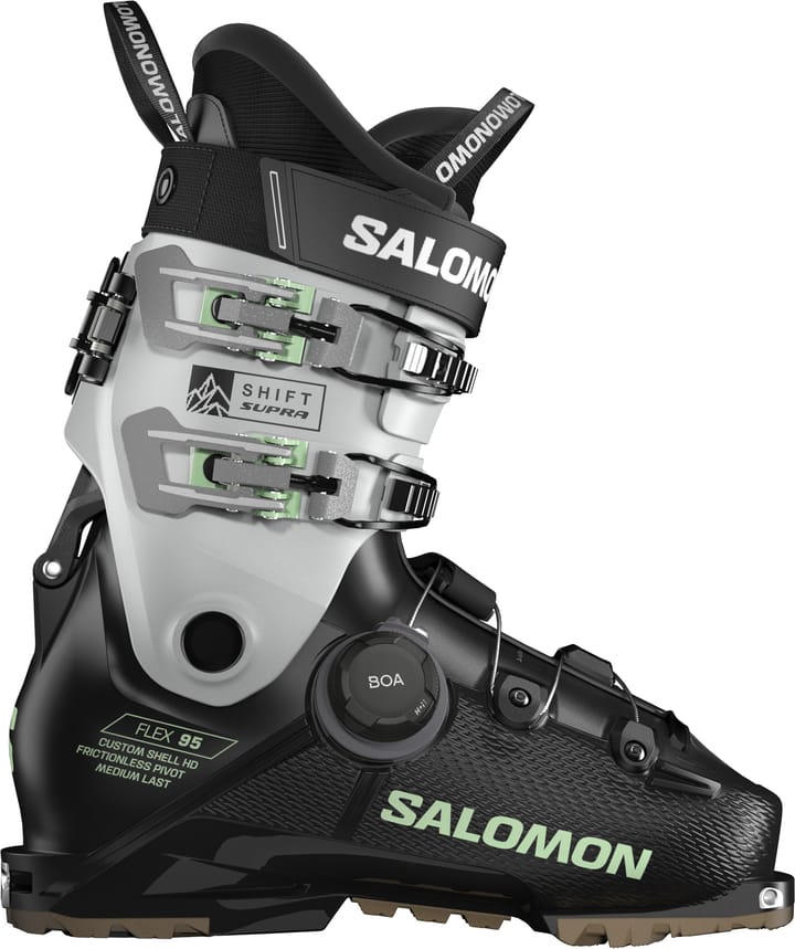 Salomon Women's Shift Supra BOA 95 GripWalk Black / Cool Gray 5 / Patina Green Salomon