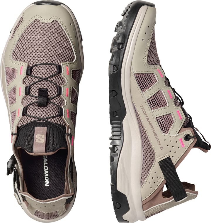 Salomon Women's Techamphibian 5 Silver Sage/Iron/Knockout Pink Salomon