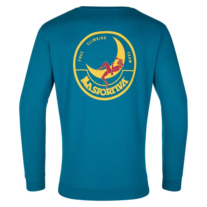 La Sportiva Men's Climbing On The Moon Sweatshirt Turchese/Giallo La Sportiva