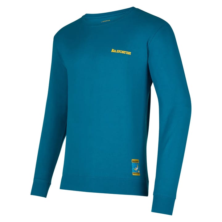 La Sportiva Men's Climbing On The Moon Sweatshirt Turchese/Giallo La Sportiva