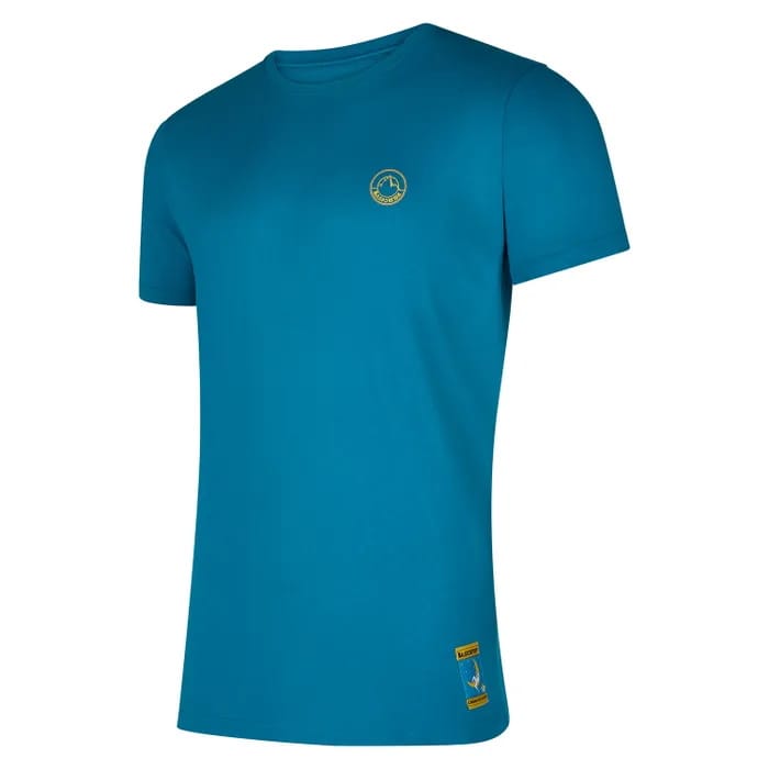 La Sportiva Men's Climbing On The Moon T-Shirt Turchese/Giallo La Sportiva