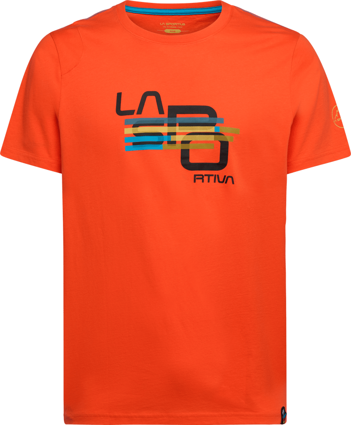 La Sportiva Men's Stripe Cube T-Shirt Cherry Tomato La Sportiva