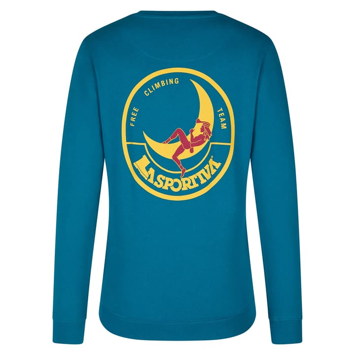 La Sportiva Women's Climbing On The Moon Sweatshirt Turchese/Giallo La Sportiva