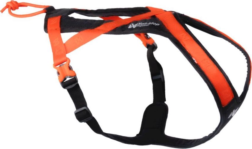 Non-stop Dogwear Rush Harness Black/orange Koirien valjaat ja kaulapannat 4