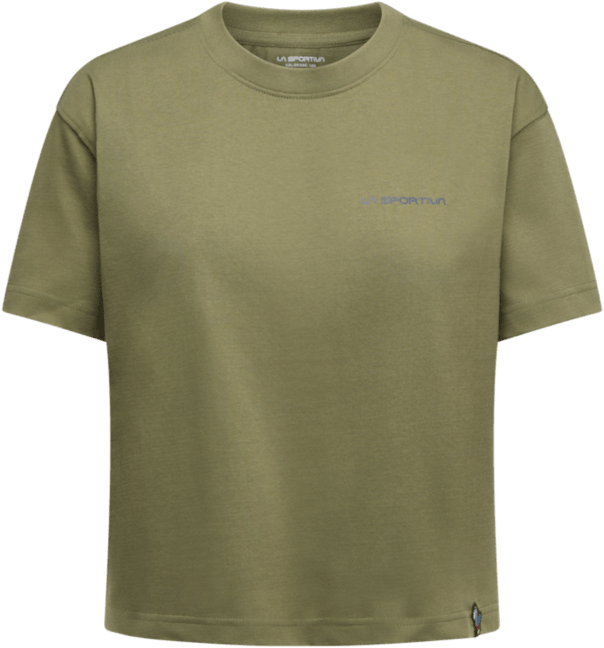 La Sportiva Women's Trilogy Crop T-Shirt Cypress/Chalk La Sportiva
