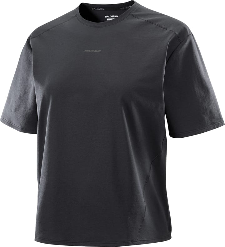 Salomon Women's Trackline Short Sleeve Tee Deep Black Salomon