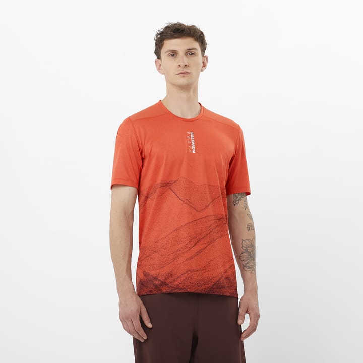 Salomon Men's S/LAB Ultra Tee Aop Burnt Sienna/decadent Chocolate/ Salomon Salomon Men's S/LAB Ultra Tee Aop Burnt Sienna/decadent Chocolate/ Salomon