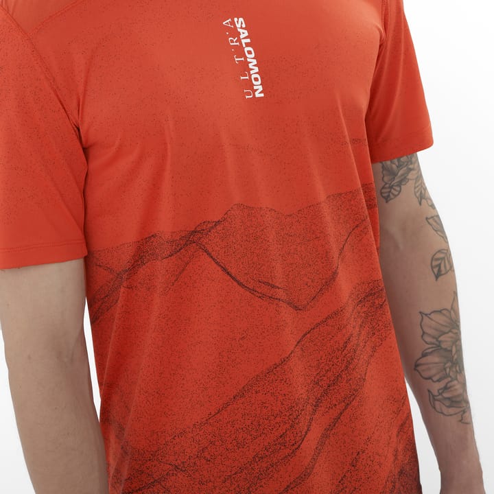 Salomon Men's S/LAB Ultra Tee Aop Burnt Sienna/decadent Chocolate/ Salomon Salomon Men's S/LAB Ultra Tee Aop Burnt Sienna/decadent Chocolate/ Salomon