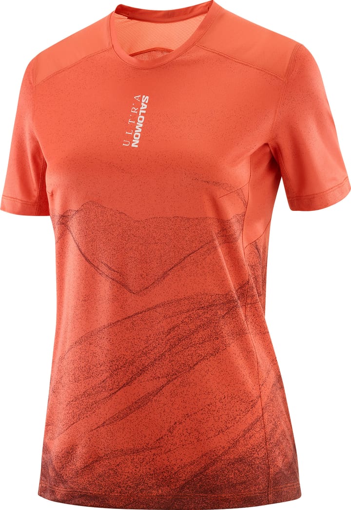 Salomon Women's S/LAB Ultra Tee Aop Burnt Sienna/decadent Chocolate/ Salomon