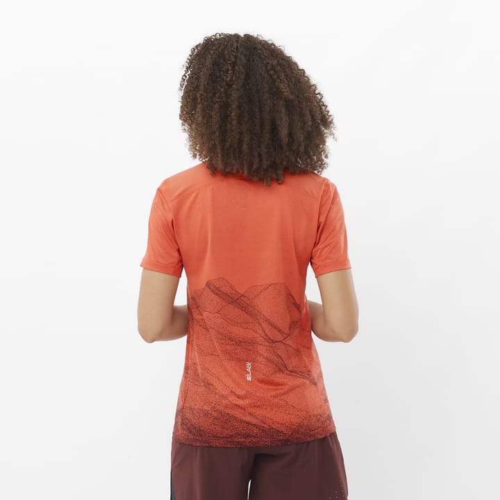 Salomon Women's S/LAB Ultra Tee Aop Burnt Sienna/decadent Chocolate/ Salomon Salomon Women's S/LAB Ultra Tee Aop Burnt Sienna/decadent Chocolate/ Salomon
