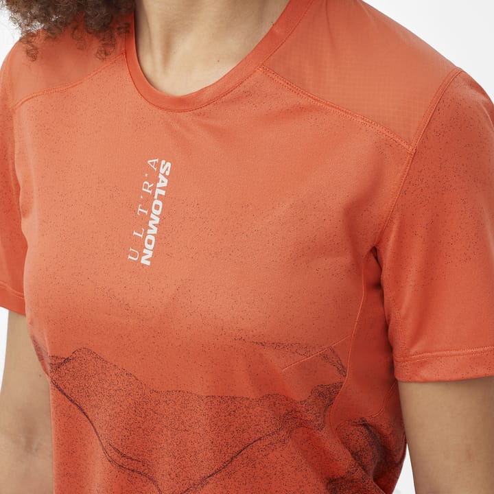 Salomon Women's S/LAB Ultra Tee Aop Burnt Sienna/decadent Chocolate/ Salomon Salomon Women's S/LAB Ultra Tee Aop Burnt Sienna/decadent Chocolate/ Salomon