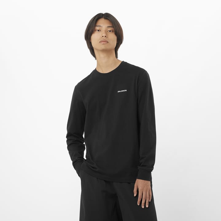 Salomon Men's Salomon Logo Long Sleeve Tee Deep Black Salomon
