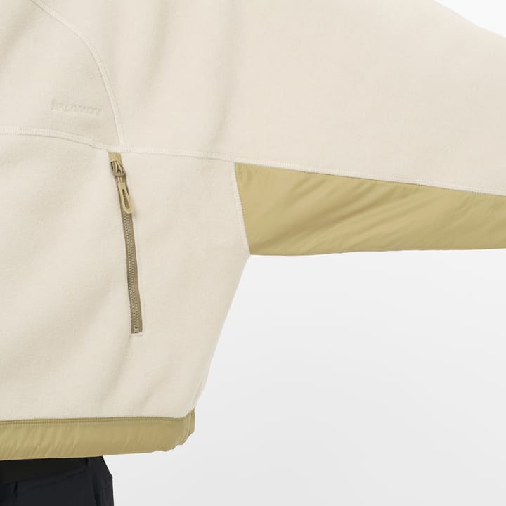 Salomon Women's Chroma Fleece Crop Half Zip Whisper White/Gray Green Salomon Salomon Women's Chroma Fleece Crop Half Zip Whisper White/Gray Green Salomon