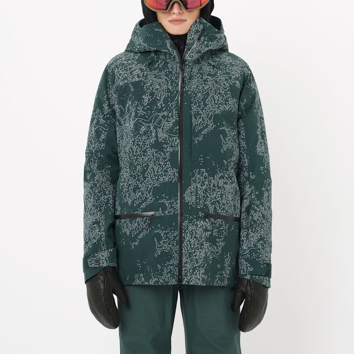 Salomon Women's Absolute 3L Print Jacket Ao/Green Gables Salomon Salomon Women's Absolute 3L Print Jacket Ao/Green Gables Salomon