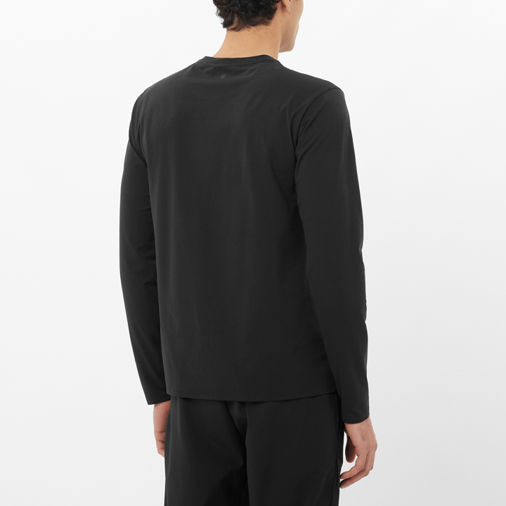 Salomon Men's Trackline Long Sleeve Tee Deep Black Salomon