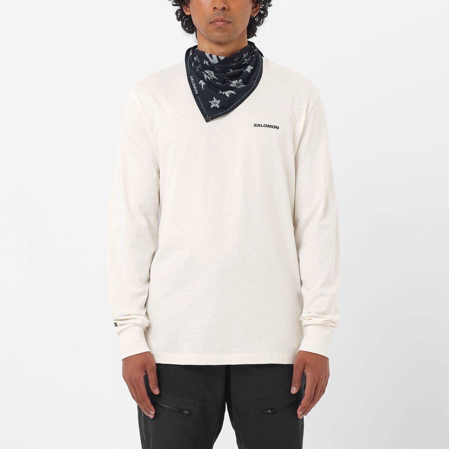 Salomon Men's Salomon Logo Long Sleeve Tee Whisper White