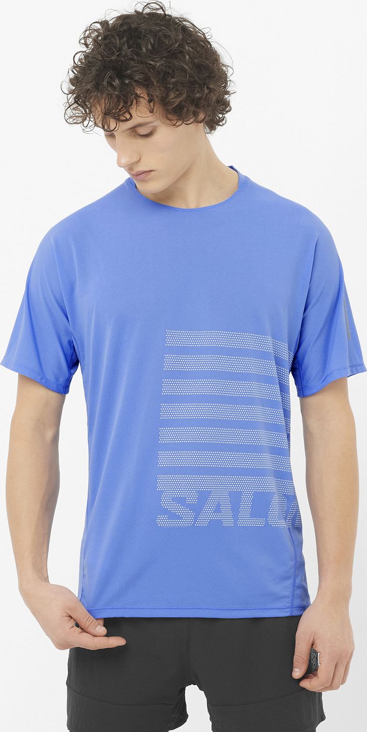 Salomon Men's Sense Aero Graphic Tee GFX Ultramarine/white/ Salomon