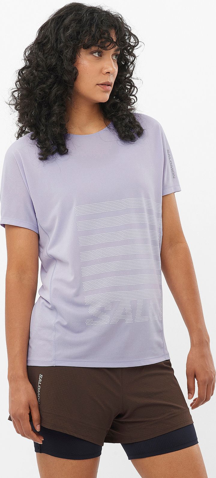 Salomon Women's Sense Aero Graphic Tee Cosmic Sky/white/ Salomon