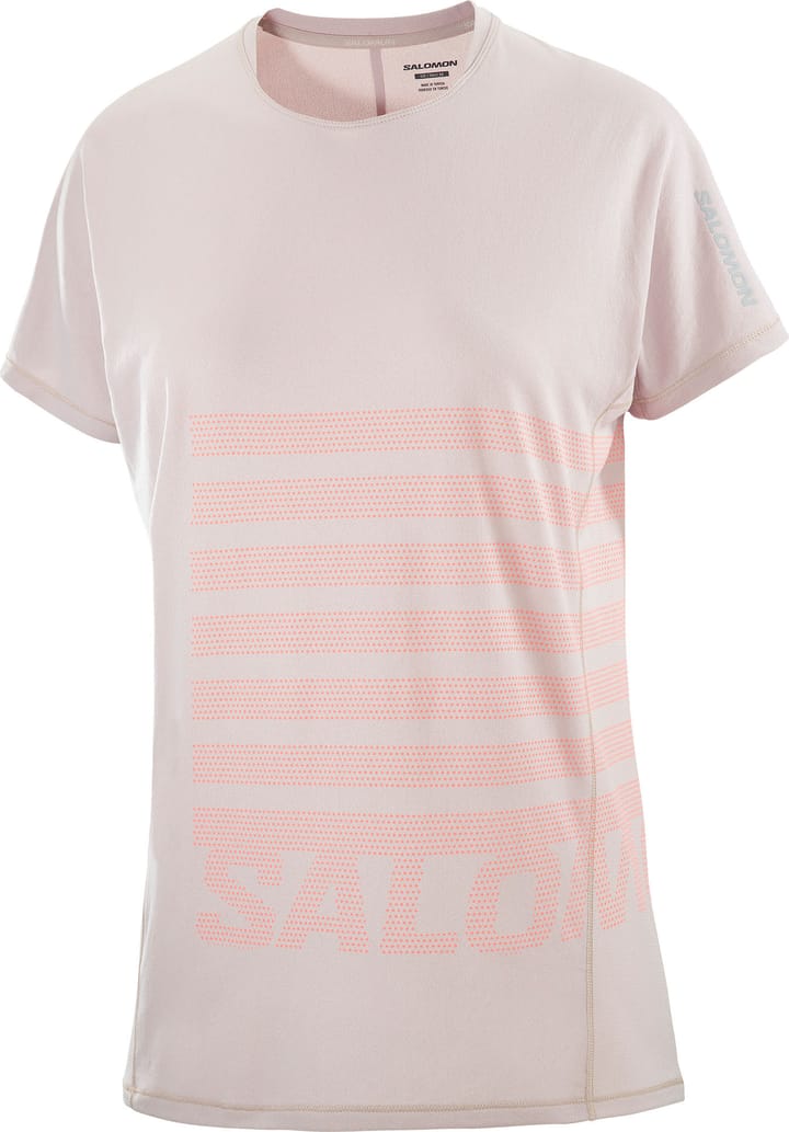 Salomon Women's Sense Aero Graphic Tee Etherea/neon Flame/ Salomon