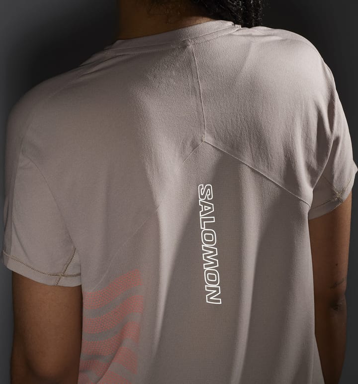 Salomon Women's Sense Aero Graphic Tee Etherea/neon Flame/ Salomon