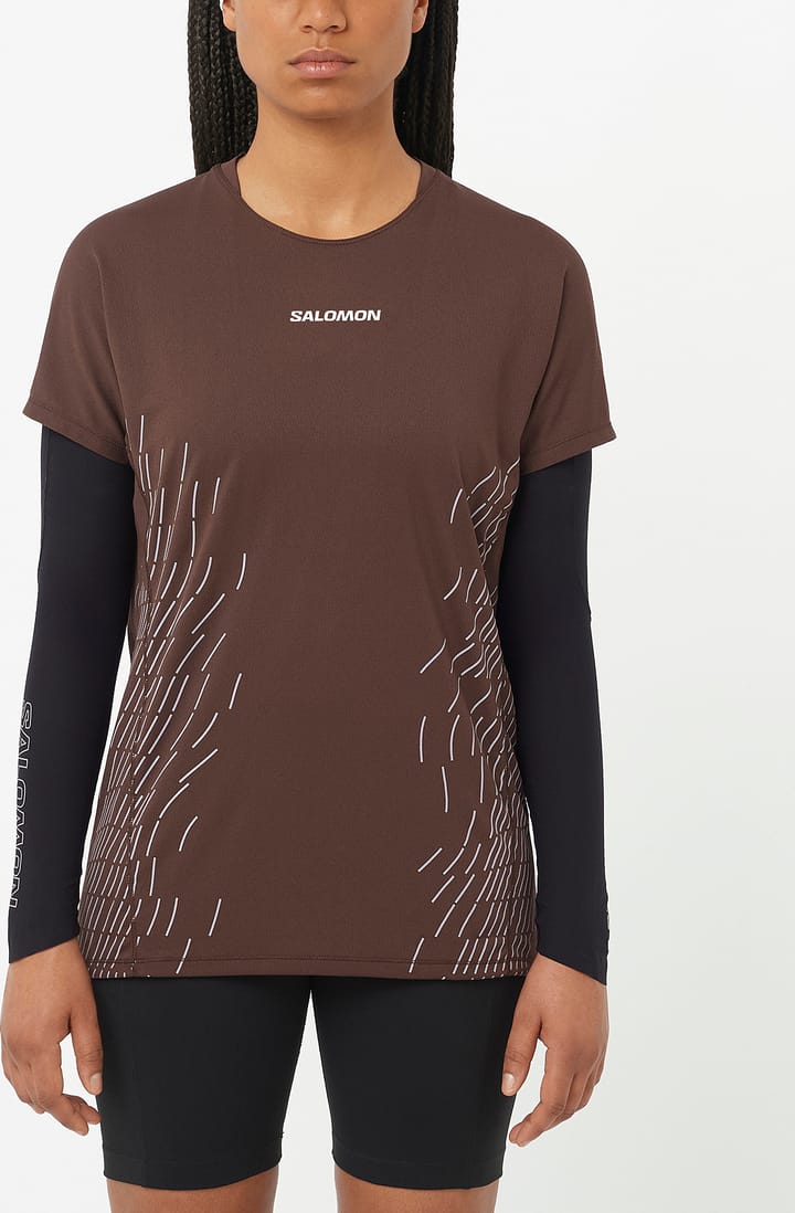 Salomon Women's Sense Aero Graphic Tee Coffee Bean / Cosmic Sky Salomon