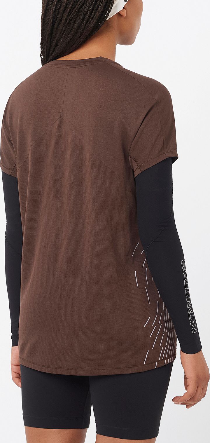 Salomon Women's Sense Aero Graphic Tee Coffee Bean / Cosmic Sky Salomon