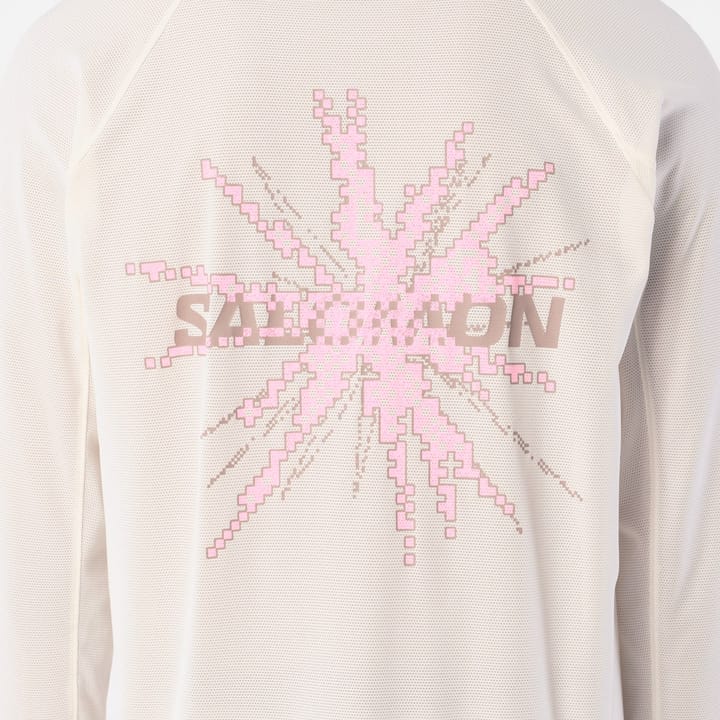 Salomon Shakeout Core Graphic Ls Tee M Whisper White/pink Frosting/icy Pin Salomon