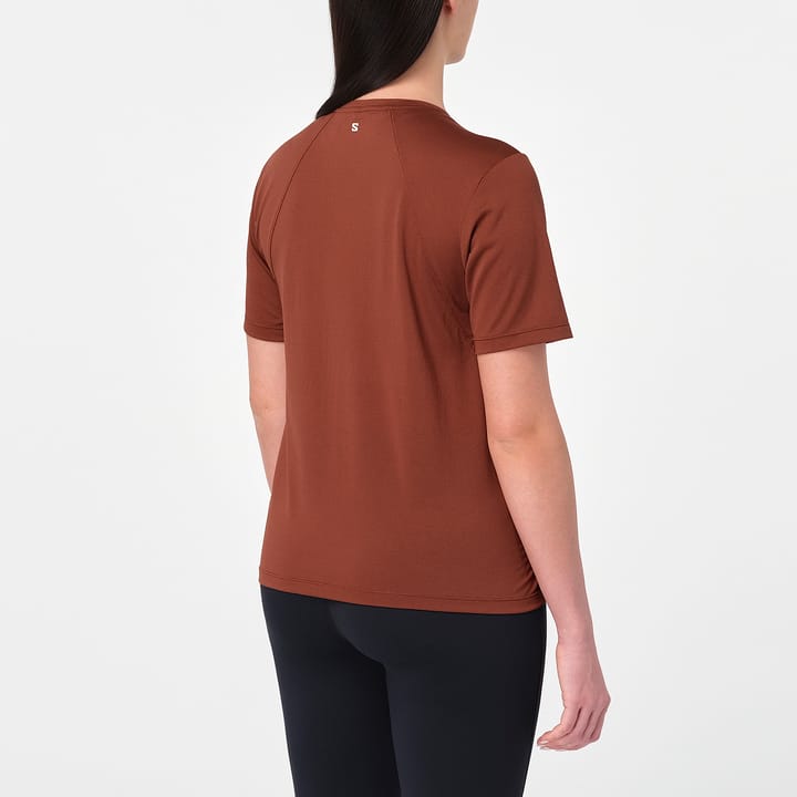 Salomon Women's Shkout Core Short Sleeve Tee Burnt Umber Salomon