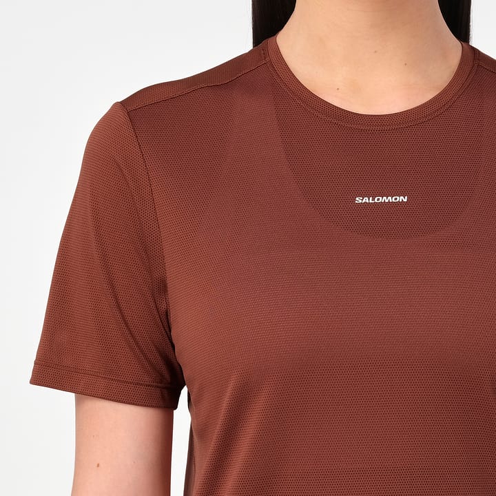 Salomon Women's Shkout Core Short Sleeve Tee Burnt Umber Salomon