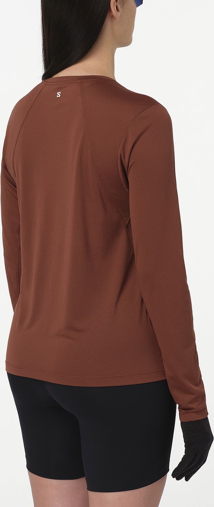 Salomon Women's Shkout Core Long Sleeve Tee Burnt Umber Salomon