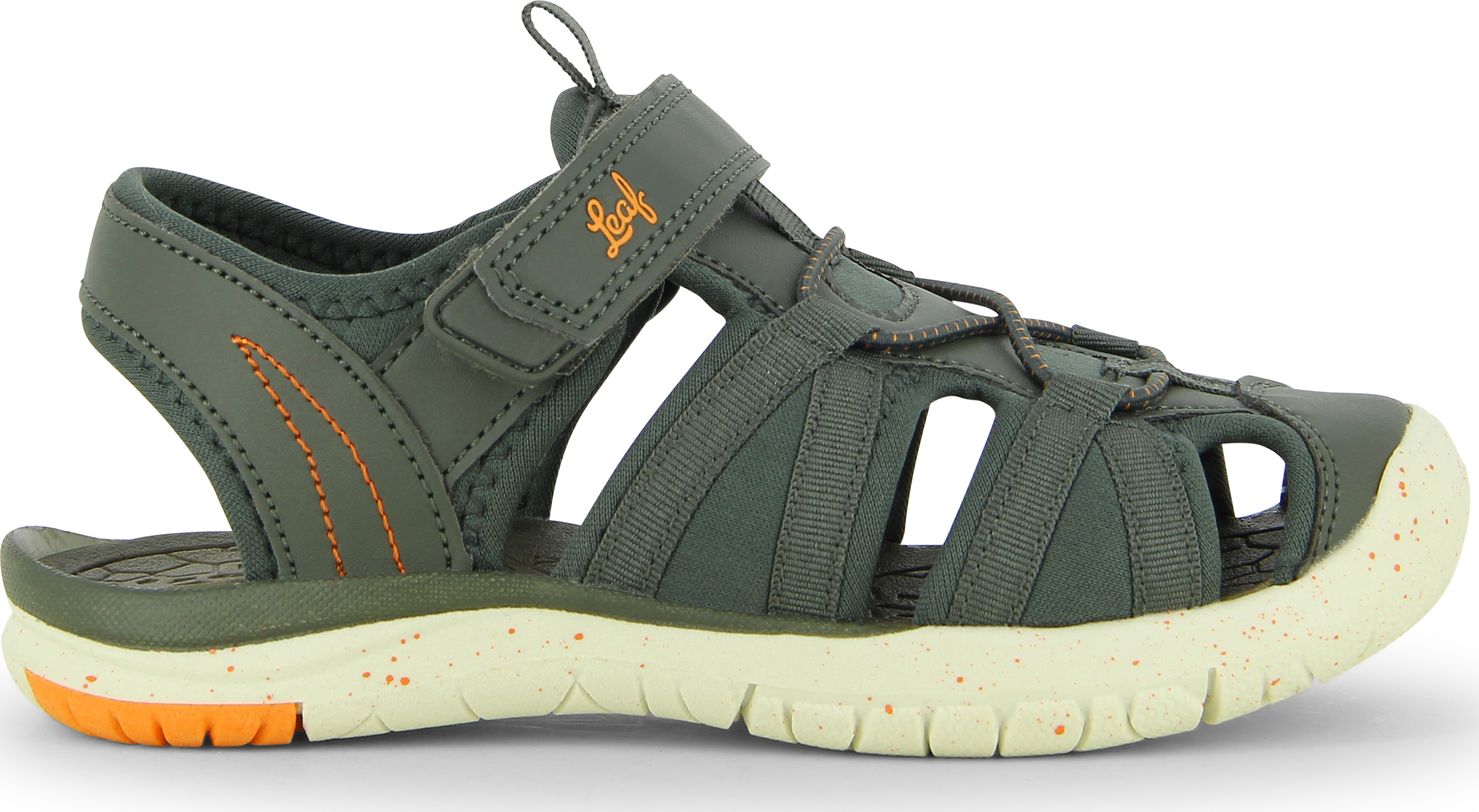 Leaf Kids' Salo Khaki/Orange Sandaler 25