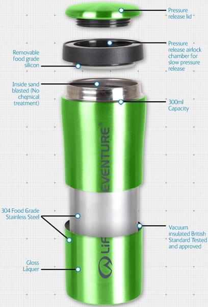 Lifeventure Thermal Mug Matt Red Lifeventure