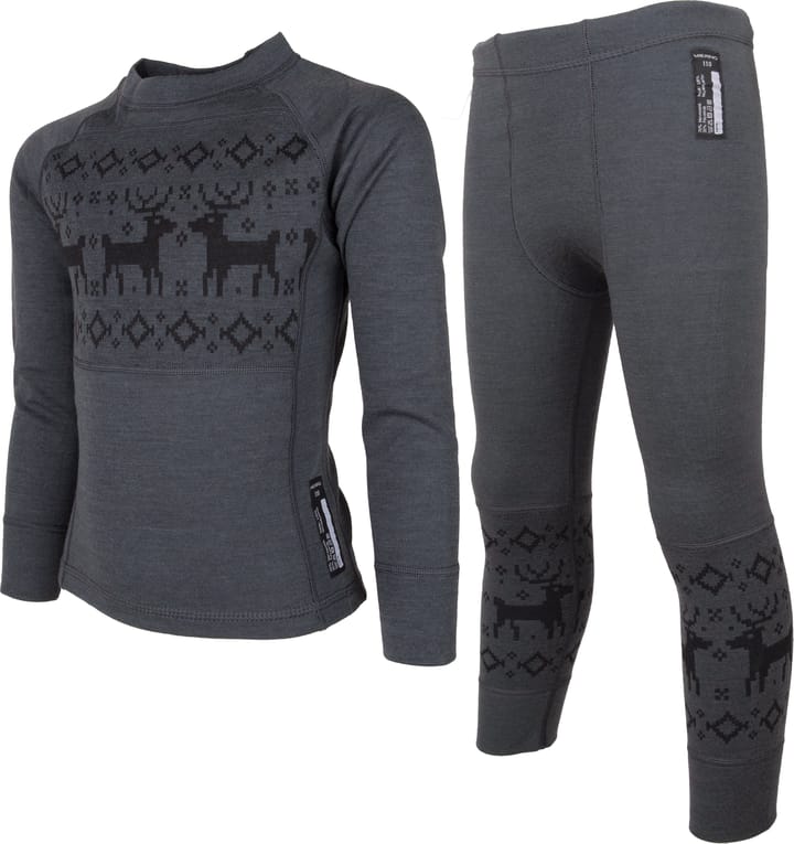 Lindberg Kids' Kåbdalis Merino Set Anthracite Lindberg